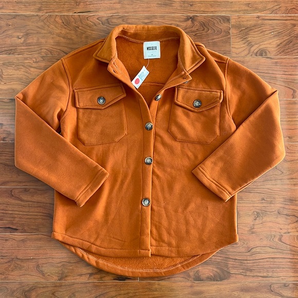 Miss Selfie | Jackets & Coats | Nwt Miss Selfie Orange Button Down ...